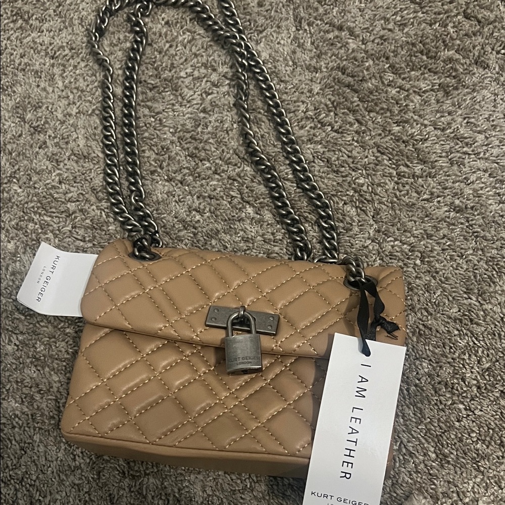 Kurt Geiger Brown Quilted Crossbody Bag